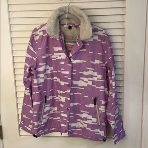 Hunter Original 2PC  Shell Jacket & Faux Sherpa Purple Abstract Jacket and Vest